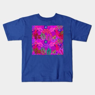 Southwest Sunny Garden Flowers - Red Pink Orange Kids T-Shirt